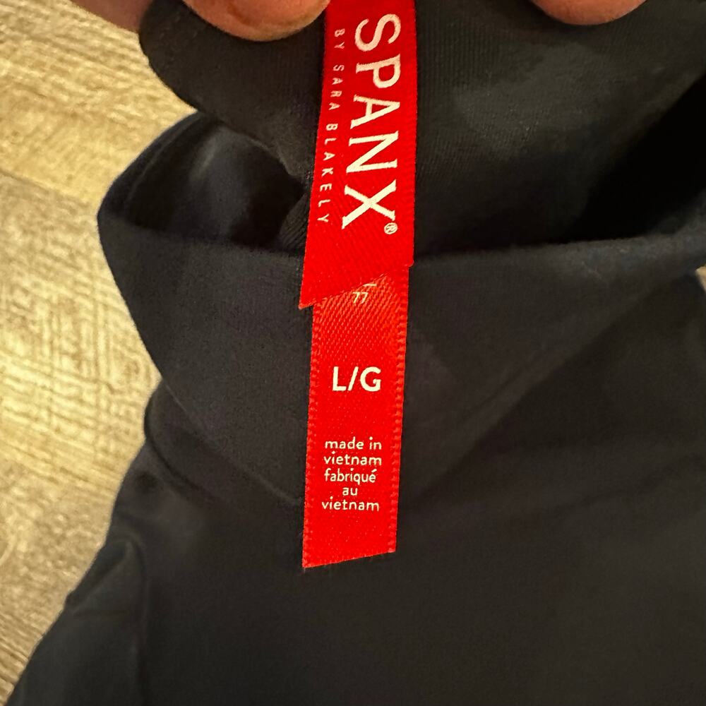 Spanx Womens Navy Blue Solid High Rise Elastic Waist Ankle Leggings Size Large - Picture 4 of 4
